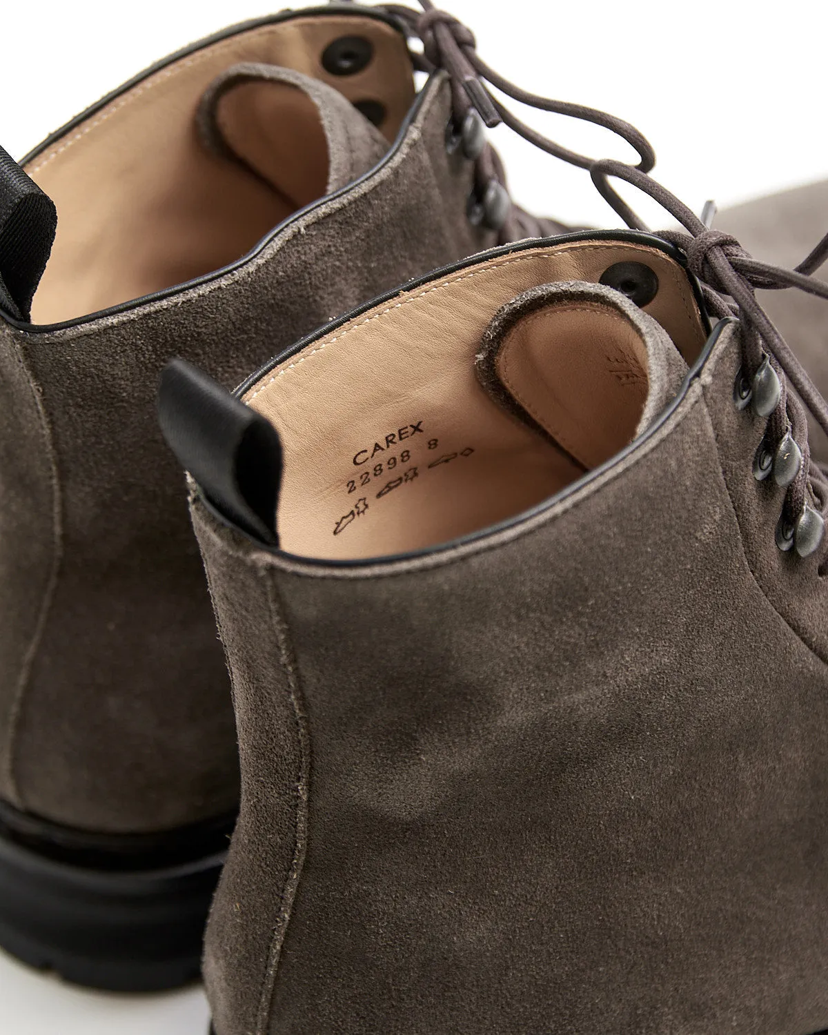 Anthracite Grey Hydrovelours Suede 'Carex' Commando Boots