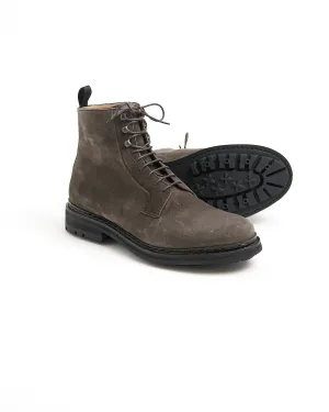 Anthracite Grey Hydrovelours Suede 'Carex' Commando Boots