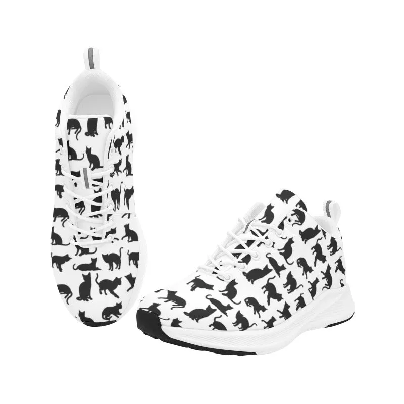 Black Cats Women Walking Shoes