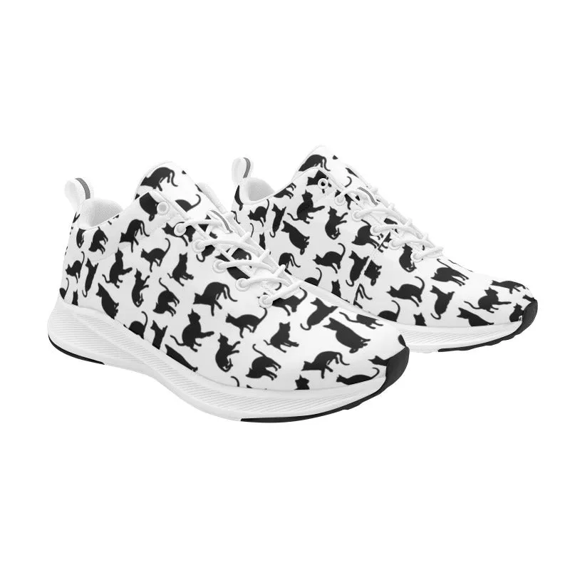 Black Cats Women Walking Shoes