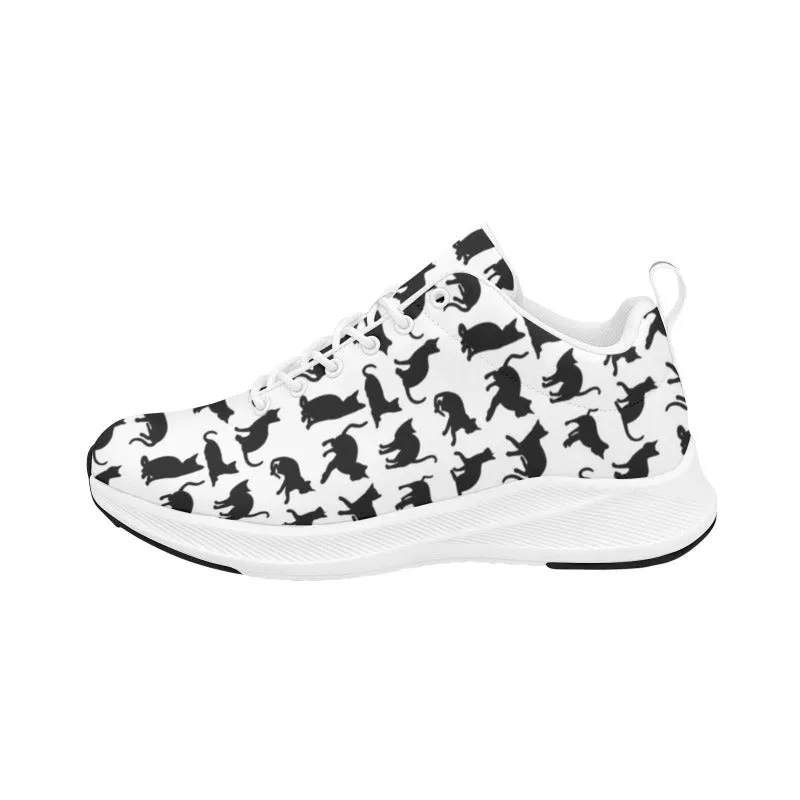 Black Cats Women Walking Shoes