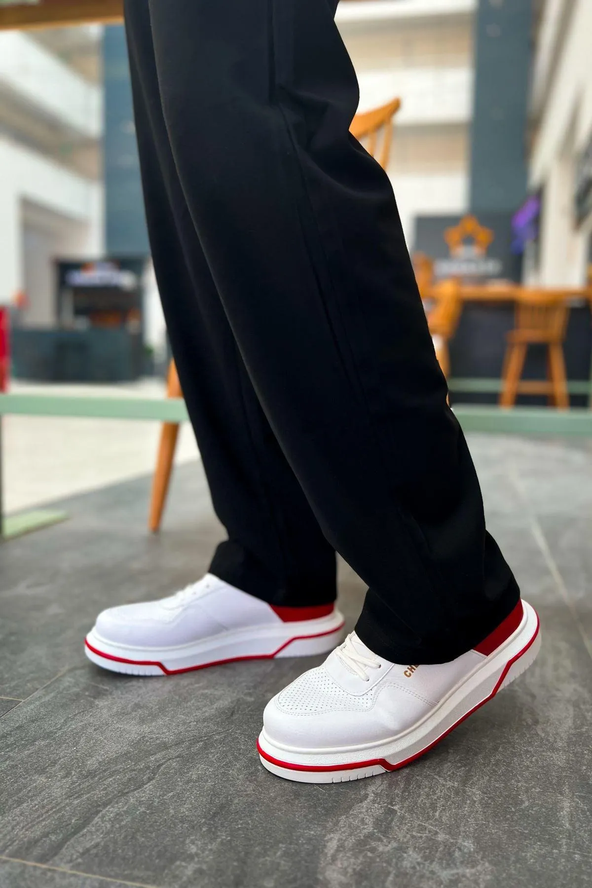CH075 Men's Unisex White-Red Casual Sneaker Sports Shoes