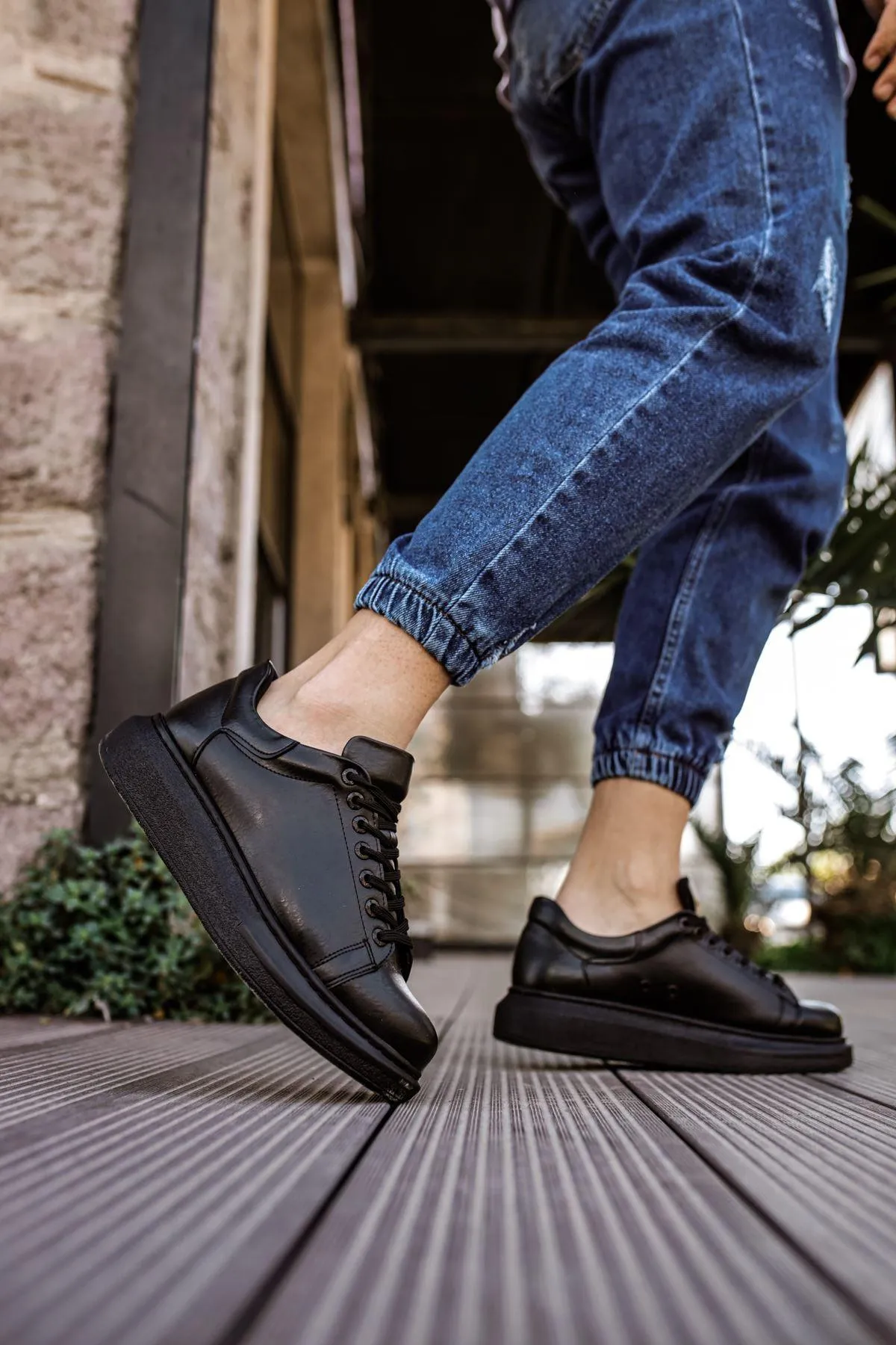 CH257 Men's Unisex Full Black Casual Sneaker Sports Shoes