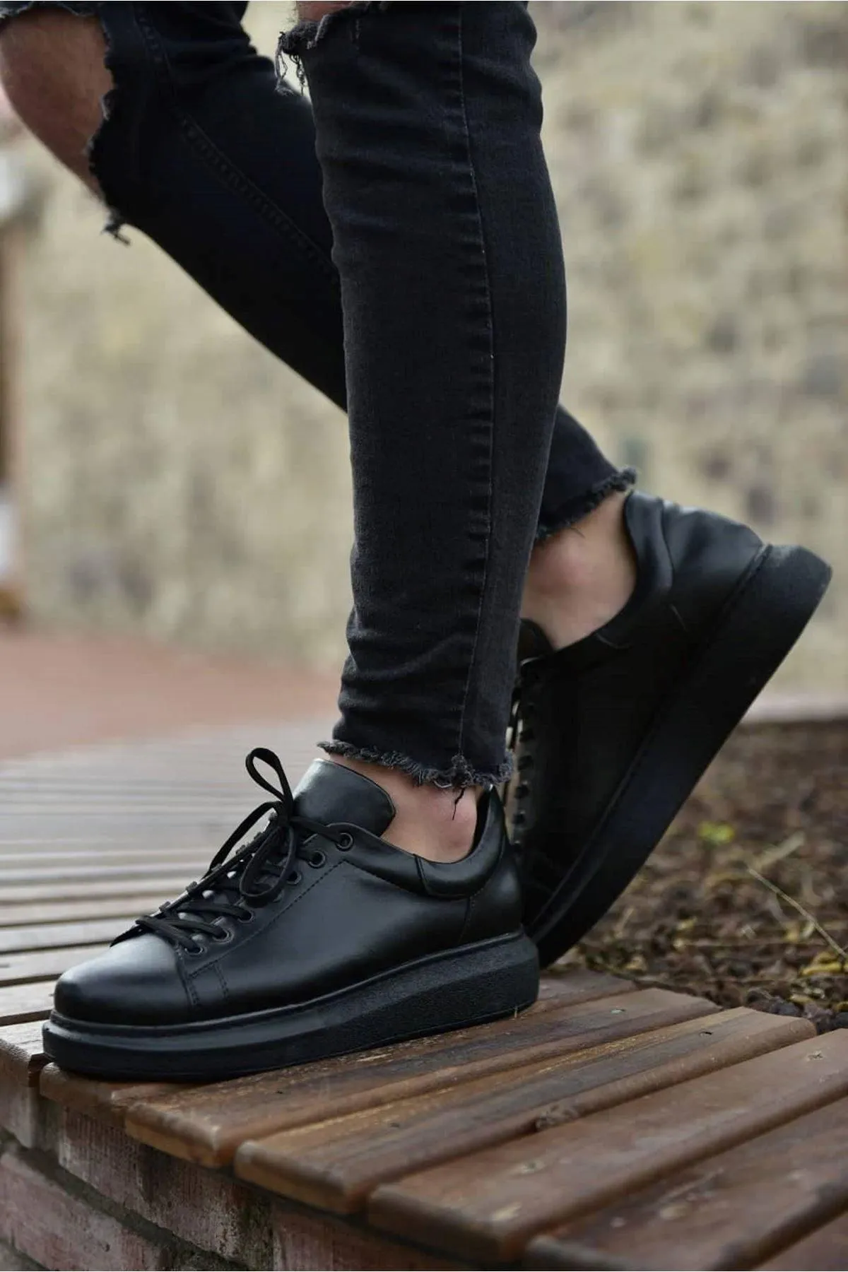 CH257 Men's Unisex Full Black Casual Sneaker Sports Shoes