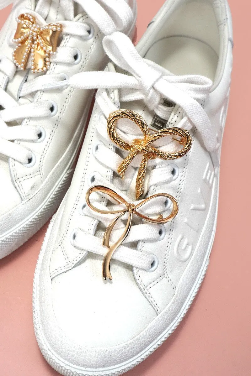 CLASSIC BOW RIBBON BROOCH PIN SHOE CHARM