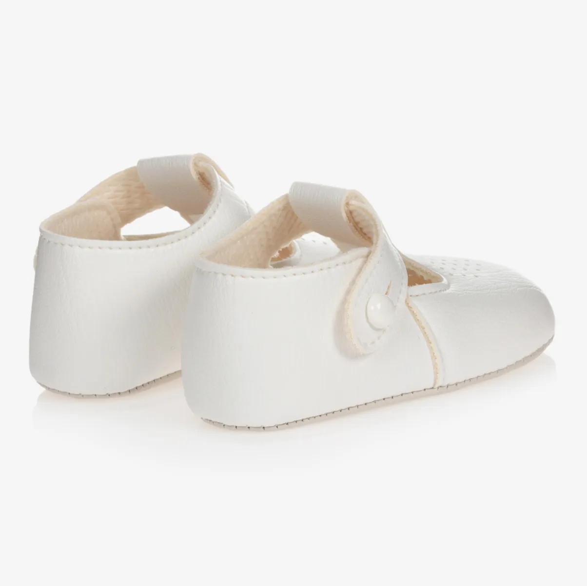 [EU19] BAYPODS White T-Bar Soft Sole Shoes