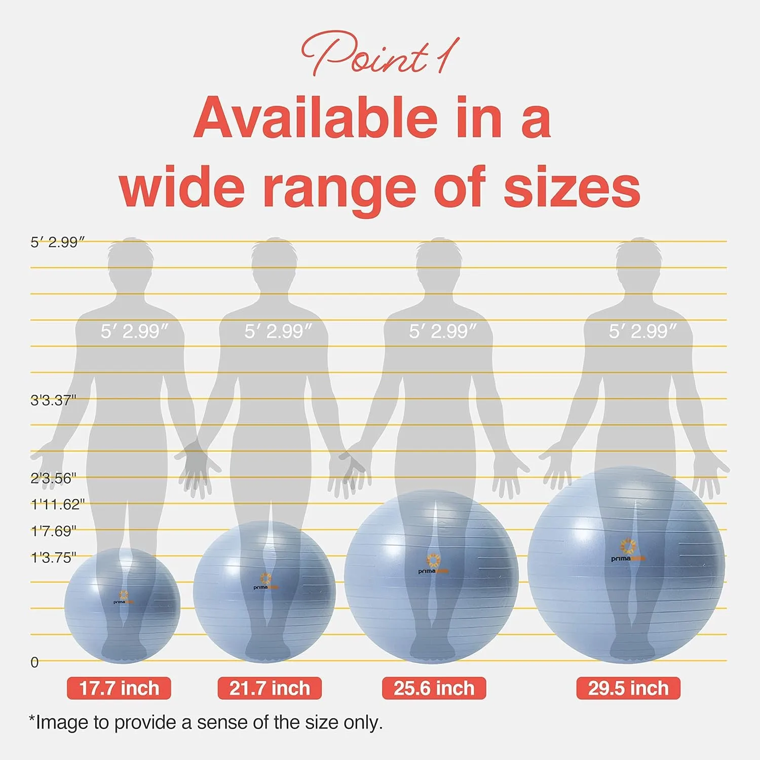 Exercise Ball Anti-Burst Pregnancy Yoga Ball for Balance Stability Fitness Workout Core Strength at Home & Office