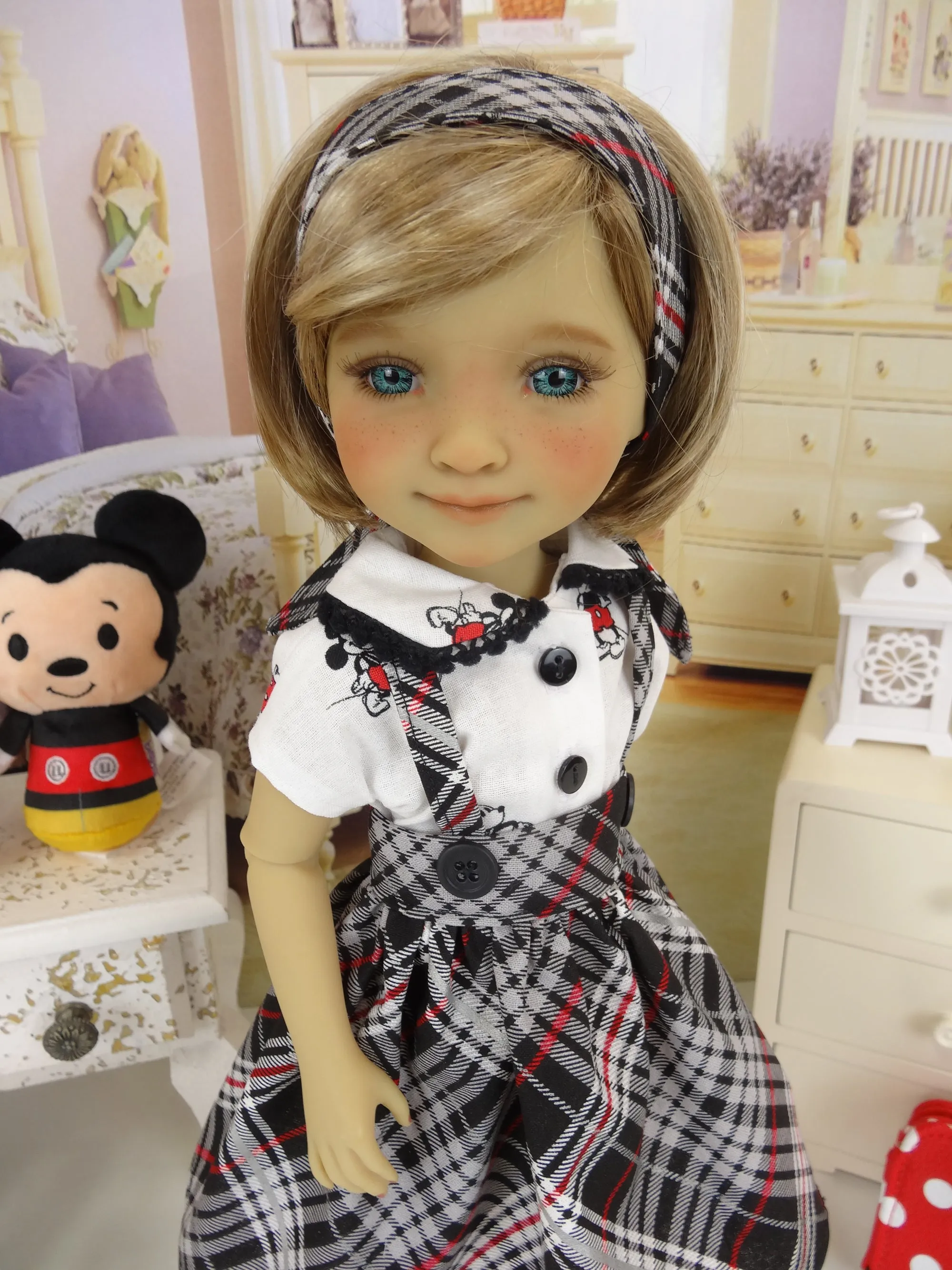 School Day Mickey - blouse & jumper with shoes for Ruby Red Fashion Friends doll