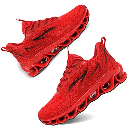 Women Tennis Shoes Lightweight for Ladies Gym Jogging Snikers Walking Running Sport Street Fashion Sneakers Red Size 9